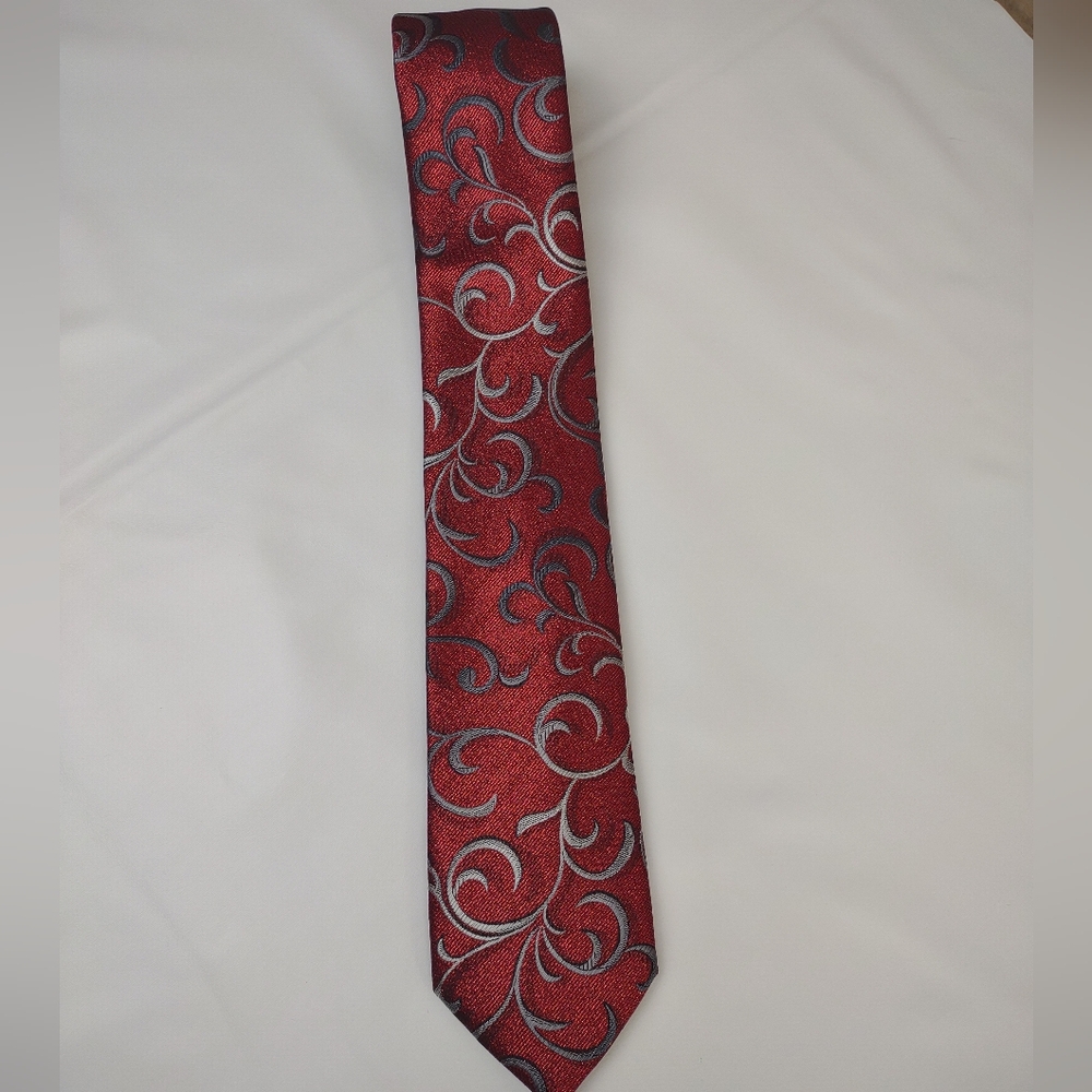 John Ashford men's red glitz paisley neck-tie